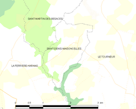 Mapa obce Saint-Denis-Maisoncelles