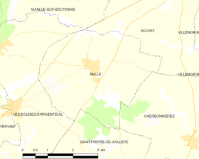 Poziția localității Paillé