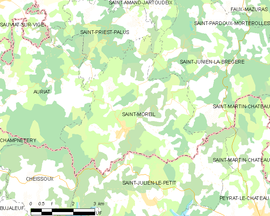 Mapa obce Saint-Moreil