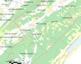 Mapa obce Chaux-Neuve