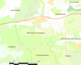 Mapa obce Saint-Paul-et-Valmalle