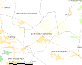 Mapa obce Saint-Germain-Lespinasse