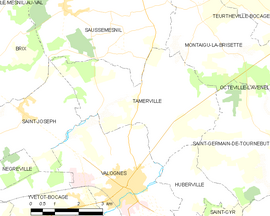 Mapa obce Tamerville