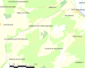Poziția localității Grimaucourt-près-Sampigny