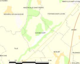 Mapa obce Guignecourt