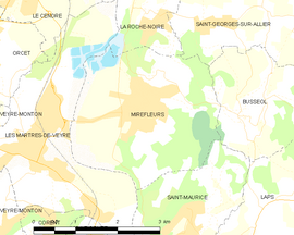 Mapa obce Mirefleurs