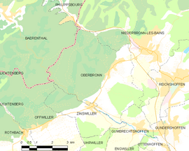 Mapa obce Oberbronn