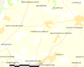 Mapa obce Gonneville-la-Mallet