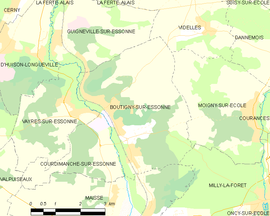 Mapa obce Boutigny-sur-Essonne