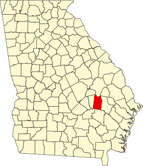 Placering af Toombs County