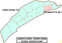 Карта на Juniata County Pennsylvania School Districts.png