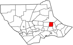 Map of Lycoming County, Pennsylvania highlighting Mill Creek Township