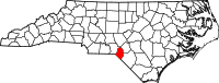 Map of Severna Karolina highlighting Scotland County