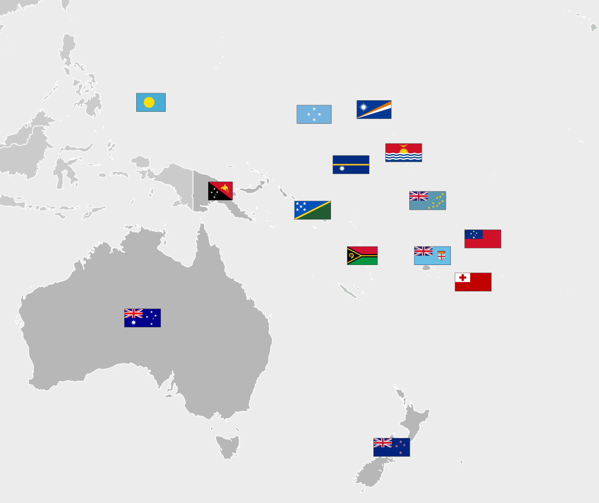 simple map of oceania