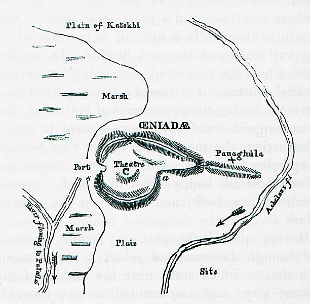 File:Map of Oiniades, ancient city in Akarnania - Leake William Martin - 1824.jpg