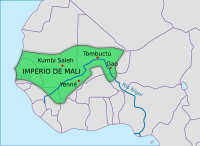 Extensión del Imperio de Malí hacia 1350.