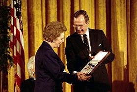 Margaret Thatcher awarded Presidential Medal of Freedom.jpg