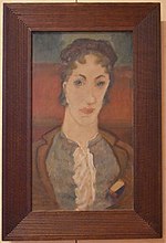 Miniatuur voor Bestand:Marie Bermond - Portrait de femme au mur rouge 01.jpg