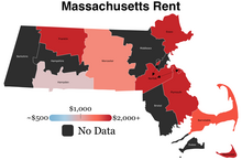 1 bedroom rent by county in Massachusetts (2021)

$2,000+

$1,000

~$500

No Data Massachusetts Rent.webp