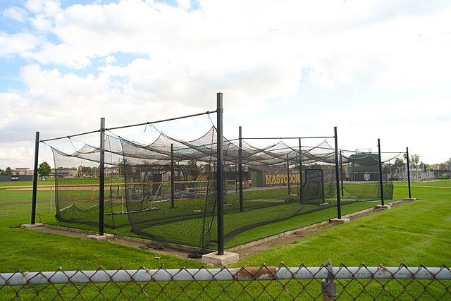 Batting cages at Mastodon Field, Purdue University, Fort Wayne