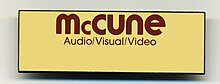 A blank McCune name badge from the 1980s. This placard style staff badge was worn by the McCune audio visual technicians and staff at the many in house hotel and convention center accounts where McCune provided contacted audio visual services. McCune namebadge.jpg