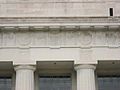 Early 20th century Americanized metopes, using bison in place of cow skulls (bucranium)