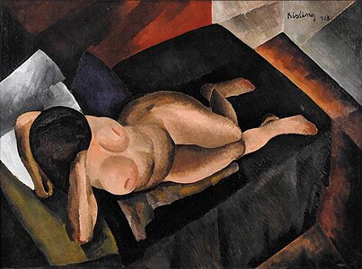 Moïse Kisling: Nøgen kvinde på en sort sofa Nu sur un divan noir, 1913