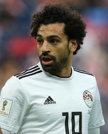 Egyptian footballer Mohamed Salah during a 2018 FIFA World Cup match