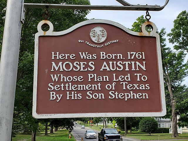 Historical marker at the Elias Austin House