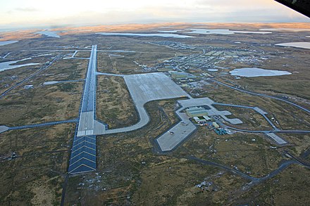 RAF Mount Pleasant, home to No. 1435 Flight providing air defence for the Falkland Islands.