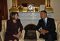 Nancy Pelosi meeting with President-elect Obama