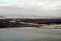 名取川河口，照片中河口左側屬名取市，右岸屬仙台市