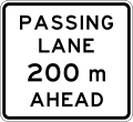 (A42-1/IG-6) Passing Lane Ahead (in 200 metres)