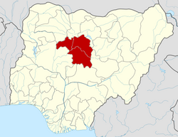 Location of Kaduna State in Nigeria