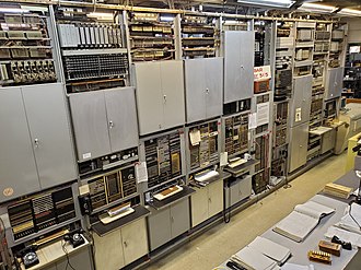 Maintenance center for the VErmont No. 1 Crossbar office at Connections Museum, Seattle. This switch was installed in 1942 and served the neighborhoods of northeast Seattle. No. 1 Crossbar MTC.jpg