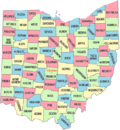 Carte des comtés de l’Ohio