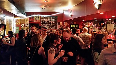 Ottobar crowd in bar area, June 2017 Ottobar crowd 06082017 LHCollins 500.jpg