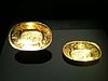 Oval lobed gold bowls from the Belitung shipwreck, ArtScience Museum, Singapore - 20110319.jpg