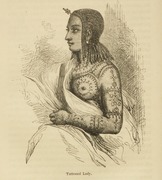 Getatoeëerde Abessijnse dame, illustratie uit Mansfield Parkyns (1868), Life in Abyssinia