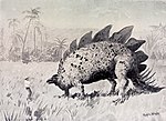 Professor Challenger stöter på en Stegosaurus.