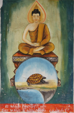 Painting of Kassapa Buddha, Wat Ho Xieng, Luang Prabang.png