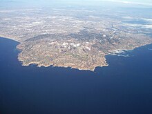 View of the Palos Verdes Peninsula. Los Angeles in the distance. Palos Verdes (aerial view).jpg