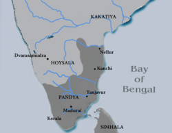 潘地亞王朝疆域(約1250年)