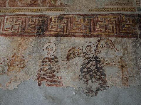 Romanesque frescoes of angels, 7th century