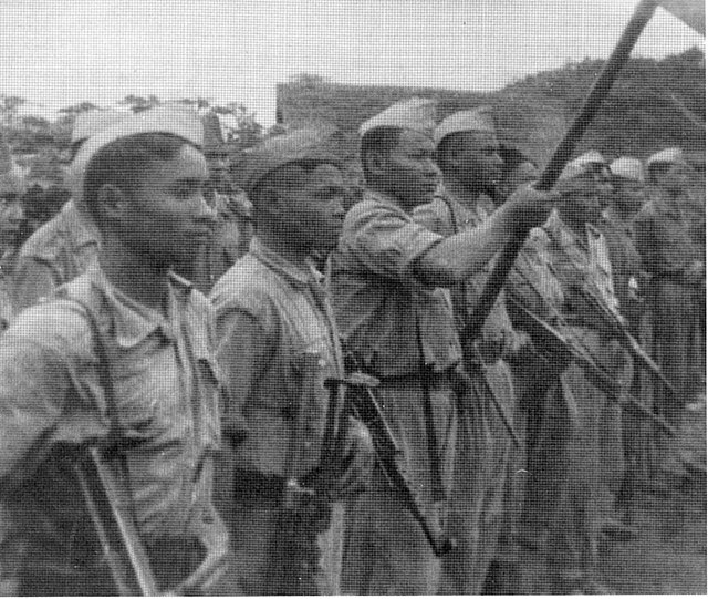 Pathet Lao soldiers in Xam Neua, 1953