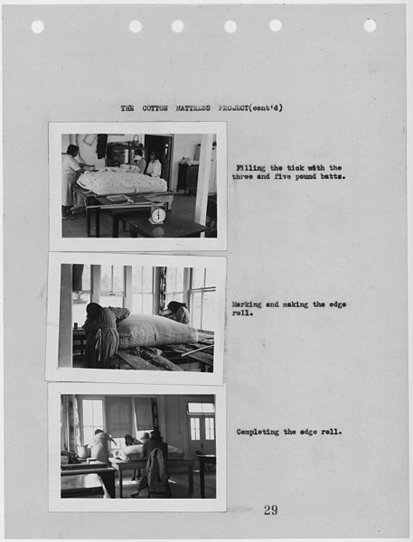 File:Photographs, with captions, of the cotton mattress project in Nevada, from Carson Agency Annual Extension Report for... - NARA - 296172.jpg