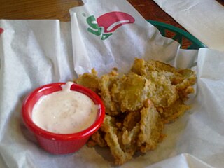 Blue cheese dressing Side sauce, salad dressing and dip popular in the U.S.