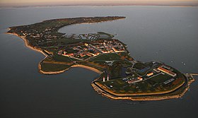 Gezicht op het Ile d'Aix: op de voorgrond de zuidpunt.