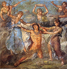 Pentheus wordt door mainaden vermoord, Pompeï, Casa dei Vettii