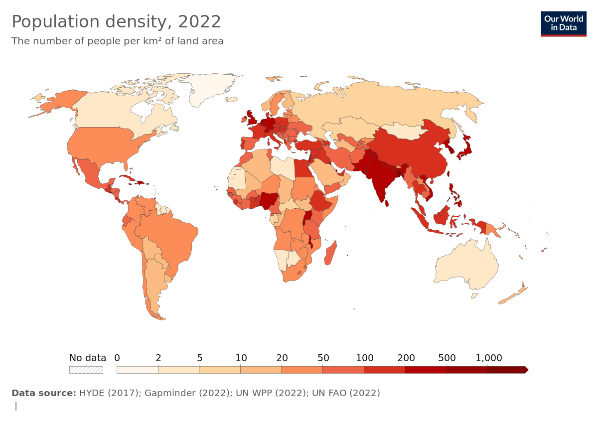 map of us population density